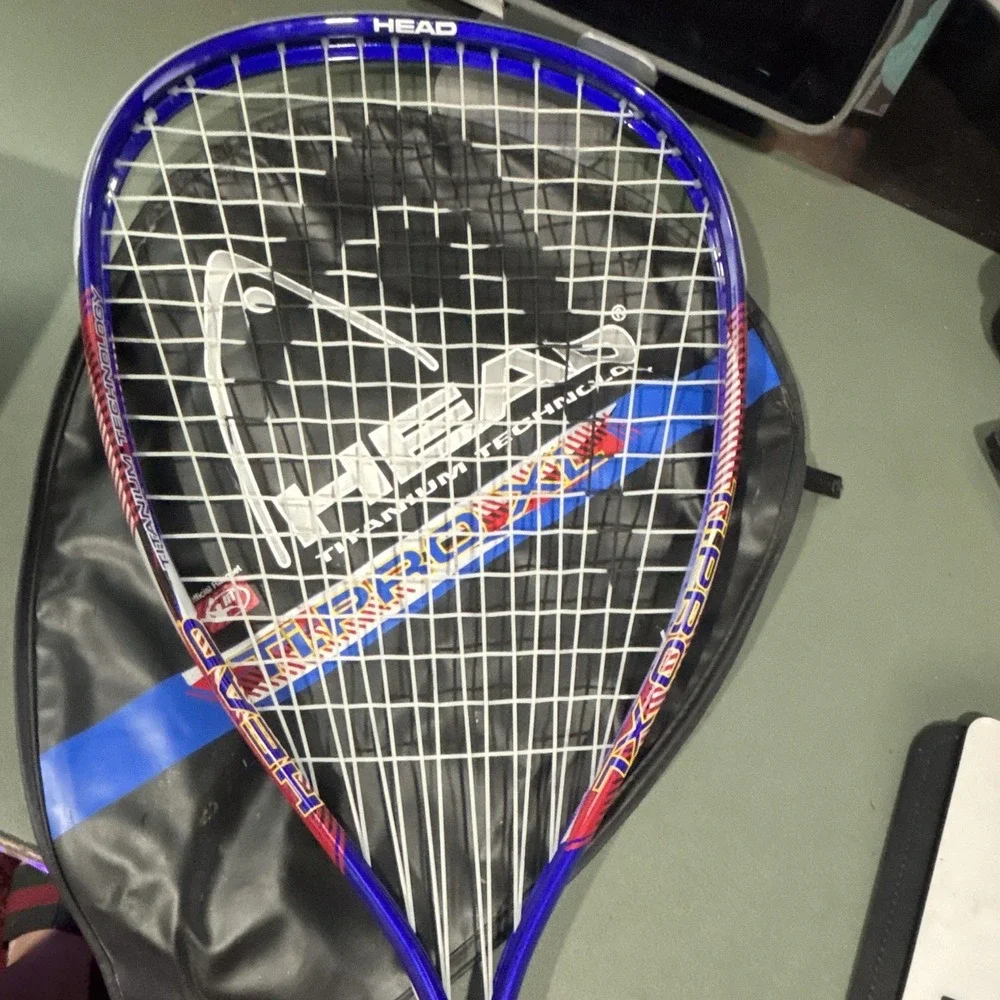 HEAD Ti.Pro XL Titanium Technology Tennis Racquet w/ Cover Black Blue